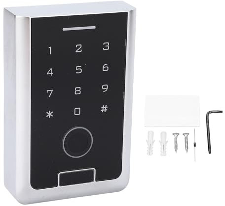 FLEXMAN Tür Zugangskontroll Fingerabdruck Tastatur, DC12V Fingerabdruck Tastatur, Touch Panel Zugangskontroll Tastatur, Wasserdichte Passwort Tür Tastatur für Garage, Büro, Hotel