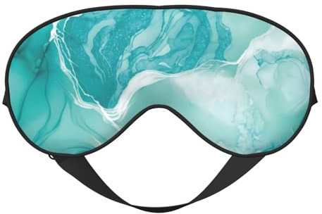 Schlafmaske, Blaugrün Türkis, 1 Augenmasken für Schlaf, Schlafmasken für Frauen und Männer, Verdunkelungs-Augenabdeckungen für Reisen/Schlafen