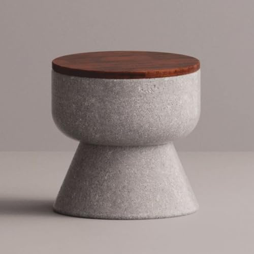 Casa Padrino Luxury Stool / Diameter 50 X Height - Concrete Furniture, Dark Brown, Grey, Cm