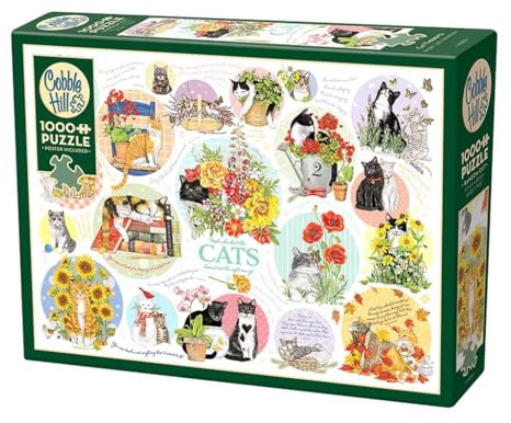 Cobble Hill Puzzle Katzen Cat Thoughts - 1000 Teile Katzenpuzzle Spaß