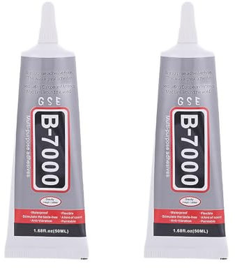 Omeblos Superglue,B7000 Glue,Rhinestone Glue,50ml 2Pcs Super Glue Strong Waterproof,for Rhinestones Crafts Jewelery Fabric Clothes Shoes Leather Wooden Toys Jewelry Making Cell Phones Screen Repair