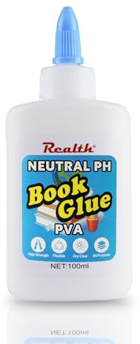 Realth Book Glue/PVA Glue | 100ml Book Binding Glues | Dries Clear & All-Purpose Adhesive | Ideal for Scrapbook Paper Crafts Card Making