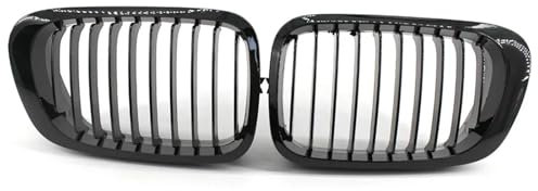 Parrilla Delantera Tipo riñón Compatible with BMW E46 pre-Facelift, 2 Puertas, coupé cabriolé, Rejilla Delantera Tipo riñón.(Glossy Black)