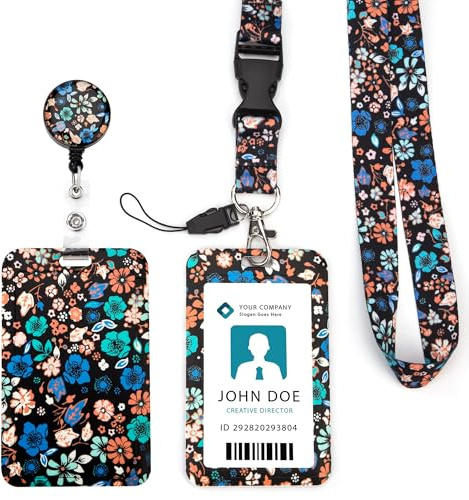 Ausweishülle mit Umhängeband, Ausweishalter Schlüsselband ID Kartenhalter Card Badge Holder mit Lanyard für Karten, Work ID, Studentenausweis, Büro, Schule
