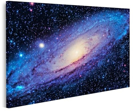 islandburner Bild auf Leinwand Galaxie im Sternenhimmel mit leuchtenden Farben und funkelnden Sternen Bilder Wandbilder Poster