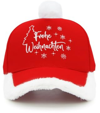 Hatwell Weihnachts Baseball Cap für Damen Herren, Plüsch Stick Cotton | Verstellbar, Lustig, Für Weihnachtsfeier, Für Weihnachtsmarkt, Geschenkidee