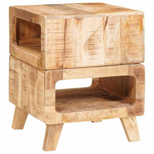 vidaXL End Table with Shelf Brown 40 x 40 x 49 cm Solid Mango Wood