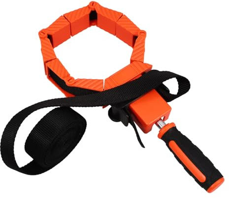 HYTROVE Adjustable Nylon Band Clamp for Woodworking with Ratchet Strap Multifunctional Multifaceted Angle Strap Clamps for Cabinet and Irregular Object Holding Heavy Duty Binding Tool