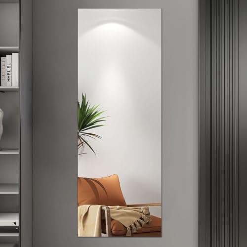Cosrogo Selbstklebender Wandspiegel(30x120cm Einzelstück)Acryl Klebespiegel Ganzkörperspiegel 2mm Dicke,Spiegel zum Kleben für Tür,Schlafzimmer,Wohnzimmer&Kinderzimmer,DIY Spiegelfliesen selbstklebend