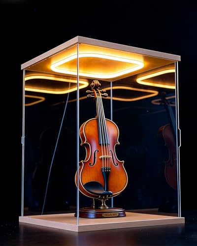 Elitix Acryl Vitrine Acryl-Vitrinewürfel für Sammlerstücke mit LED-Beleuchtung, Vitrine für Empfindliche Ornamente und Modellstatuen, Kunstvitrine(20x25x30cm(8x10x12))