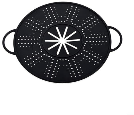 Silicone Spill Stopper Lid with Steam Vent, Heat-Resistant Pot Cover | Reusable Heat-Resistant Lid Boiling Kitchen Safeguard, Multi-Function Grey Pan Cover for Cooking