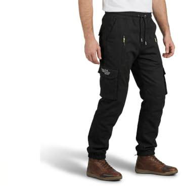 TLA Racer Pantalon Moto Scooter, Ceinture élastique, Protections CE | enforts en Aramide. Tailles jusqu'à 6XL Large ceinture élastique, coulisse avec lacets, poches, aérations.