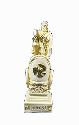 Ares-Skulptur auf Wagen antiker griechischer Kriegsgott Statue