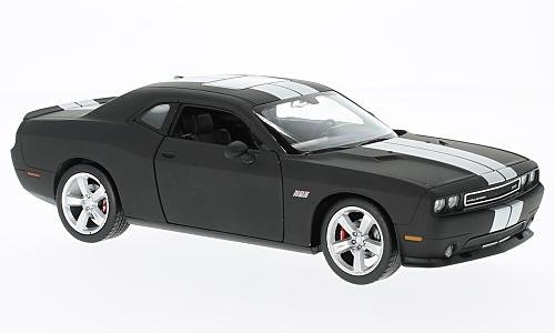 Welly Dodge Challenger SRT, matt-schwarz/Silber, 2012, Modellauto, Fertigmodell, 1:24