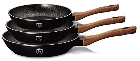 Berlinger Haus Ebony Rosewood Collection 3 Stück Bratpfanne Ste, 20/24/28 cm BH/1727 Rosewood Edelstahl 18/8
