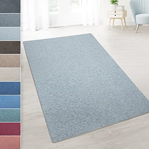 casa pura Teppich Läufer London - Meterware - Teppichläufer für Wohnzimmer, Flur, Küche - Flacher Schlingenflor (Hellgrau - 66x200 cm)