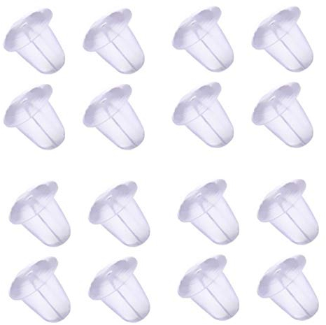 My-Bead lot de 100 pièces 50 paires poussoirs poussettes Embout clous d'Oreilles silicone appret 5mm