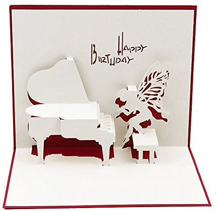 Supreona 3D Klavier-Geburtstagskarte, Pop-Up-Karte, Dankeskarte, Grußkarte