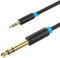 VENTION Cable Jack Estéreo de 3,5 mm a 6,35 mm, Adaptador de Audio Estéreo Macho a Conector Macho a Macho Chapado en Oro, Portátil, Dispositivos de Cine en Casa 0,5M