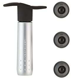 Le Creuset Pompetta vino con softgrip WA-137 in Metallo con 3 Tappi, Satin Chrome, 59014013001825