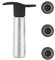 Le Creuset Coffret Pompe à Vin et 3 Bouchons Assortis, Zamac, WA 137, Argent et Noir Mat, 59014013001825