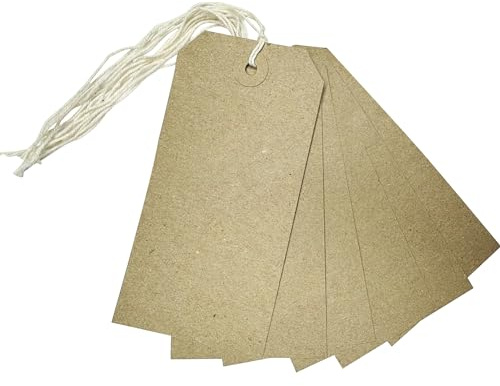 Box of 1000 Brown Buff Strung Tags 120mm x 60mm