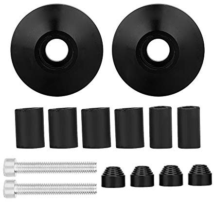 Motorrad Lenkergriffe Endkappe, Fydun Universal CNC Aluminium Alloy Lenkerendkappe rutschfest Schwarz/Rot (Optional)(Schwarz)