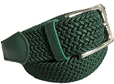 LisaModa Herren Stretch Flechtgürtel LM1000 Stretchgürtel Stoffgürtel Viele Farben (Grün, 85-110)