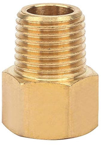 Brass Pipe Fitting Adapter, Pipe Fitting for Pressure Gauge BSPT Male to NPT Female(1/4 BSPT Male to 1/4 NPT Female)