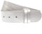 Luca Kayz Damen-Ledergürtel Wechselgürtel ohne Wechselschnalle CALVADOS 4cm Silber 90cm