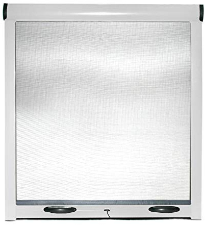 Zanzariera Universale A Rullo Avvolgibile Profilo Riducibile Regolabile Per Finestra Porte Portafinestra Balconi Con Frizione Telaio In Alluminio In Kit Fai Da Te Colore Bianco (140 x 170 cm)