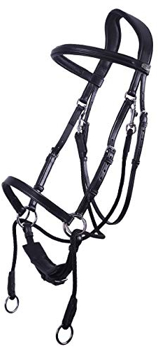 ARBO-INOX - Gebisslose Trense - Leder - anatomisch geformt (COB, Schwarz)