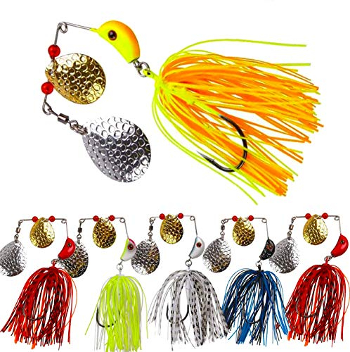 OROOTL Spinner Kunstköder Set, Angelköder Spinnerbait Spinner Jig Bait Fischköder Hechtköder für Bass Forelle Döbel Zander