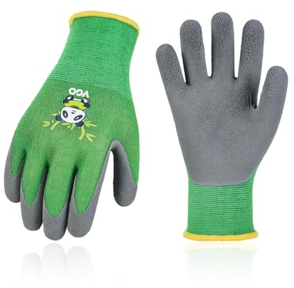 Vgo... 1 Paar Kinder Gartenarbeitshandschuhe Utility, Kinder Gartenarbeitshandschuhe Toddler Latexbeschichtung für Jungen&Mädchen (RB6026-KID)