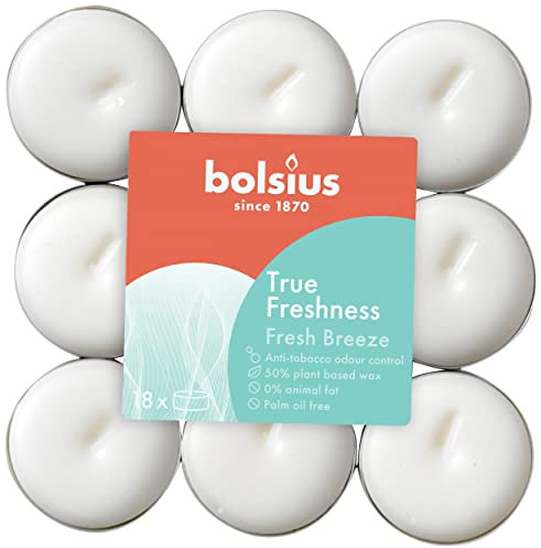 Bolsius Duftteelichter True Freshness Frische Brise Ø 3,8 cm, 18er Pack Teelichter