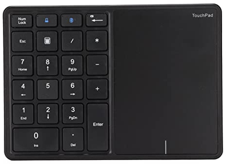 2 in 1 Kabelloser Ziffernblock, 22 Tasten Tragbarer Nummernblock mit Touchpad,Bluetooth 4.2/2.4G Drahtloser Zifferntastatur, Typ C Ladebatterie mit 500 MAh, für Win, IOS, Android,