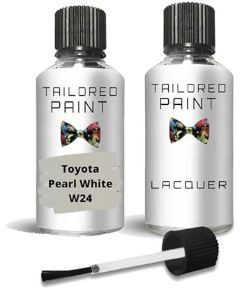 Vernice per ritocchi aerosol per Toyota 2000-Present bianco perla W24 di qualità per riparazione graffi (vernice per ritocchi + lacca)