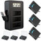 3 Pack Replacement Batteries for GoPro Hero 8/7/6/5 and Quick Charger with Digital Monitor 1800mAh Batteries (Fully Compatible with Official)