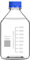 stonylab Graduated Storage Bottles with GL45 Screw Cap, 2000 ml Glass Clear Round Lab Reagent Media Storage Bottles with Blue Screw Cap, 1 Pack