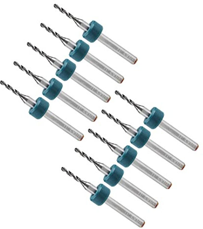 CoCud Micro PCB Drill Bits, 1/8 Shank 1.5mm Cutting Edge, Tungsten Carbide Print Circuit Board Drill Bit - (Applications: for CNC Drilling Engraving Machine), 10-Pieces