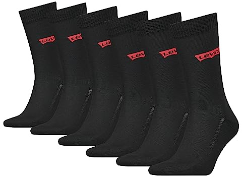 Levi's Unisex Clssc Sock CLSSC SOCK, Black, 9-11 (Pack of 6)