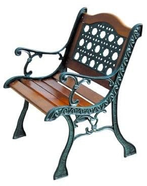 Briconess.com Sessel aus Gusseisen mit Latten aus Holz für den Außenbereich Rattan Arc
