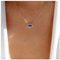 Dervivea Boho Cristallo Malocchio Collana Choker Zaffiro Occhio Ciondolo Collana D'argento Cz Occhio Choker Collana Zaffiro Blu Malocchio Collana Gioielli Per Le Donne E Le Ragazze
