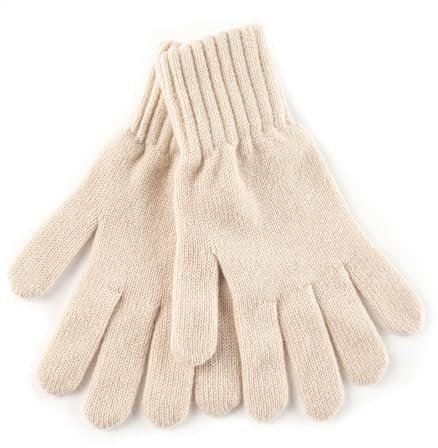 Embouro 100% Kaschmirhandschuhe für Damen, Jersey Knit Ultra Soft Damen reine Kaschmirhandschuhe für den Winter (Beige)