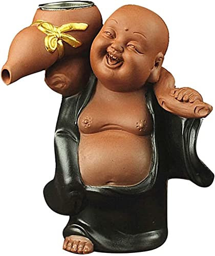 WEKIVA Statue Skulptur Desktop Dekoration, Handwerk Feng Shui Sammlerstück, Home Office Auto Ornamente Lachende Buddha Statue Figur Buddha Skulptur Glück Geschenk Zuhause Feng Shui Tischdekoration