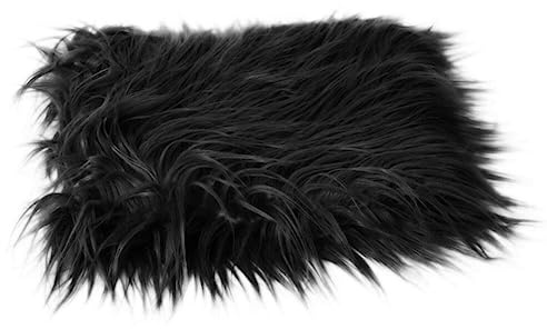 Newborn Photography Mat Synthetic Fur for DIY Baby Photos | Black Color, Comfortable Touch, No Shedding and No Fading, Easy to Wash, for Baby Photography Scenes