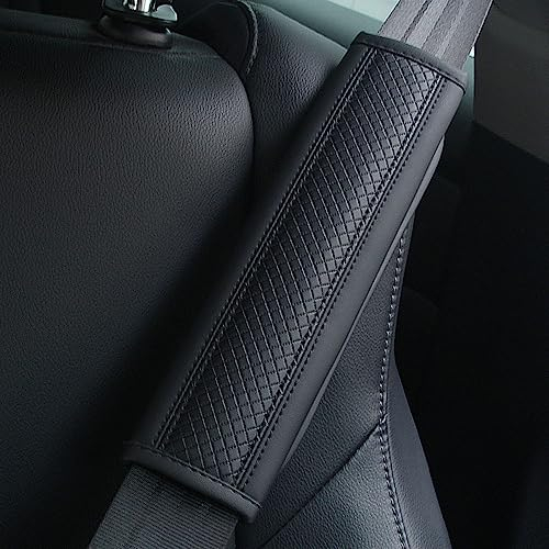 OHWODA 2 Stück Auto Gurtpolster für Mini Cooper 2-Doors Cooper SE Electric Sicherheitsgurt Premium Leder Bequem Geschmeidig Innenausstattung Styling Zubehör,Black Style
