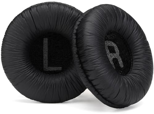 PESLNG Ersatz Ohrpolster Kompatibel mit JBL Tune570BT/Tune520BT/Tune510BT/T500BT/T450BT/Tune660NC/JBL JR300BT/JR300/JR310BT/JR310 (Faltiges Proteinleder – Schwarz)