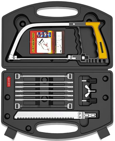 Handsäge Set, 12 in 1 Bügelsäge mit 3 Verschiedenen Scharfen Klingen, Magic Sägeblatt Metallhand-Bügelsäge Fliesensäge Universalsäge, Multifunktionssäge DIY Magie Hacksäge mit Ergonomischer Griff