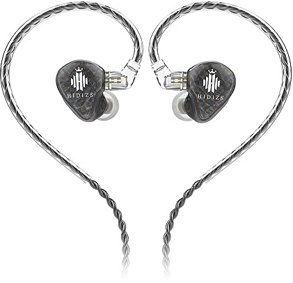 Hidizs MS1-Galaxy High Performance HiFi In-Ear Monitor IEM Wired Headphones mit Dynamischen Dual Magnetic Circuit Drivers Over-Ear Kopfhörer, schwarz (Ohne MIC)